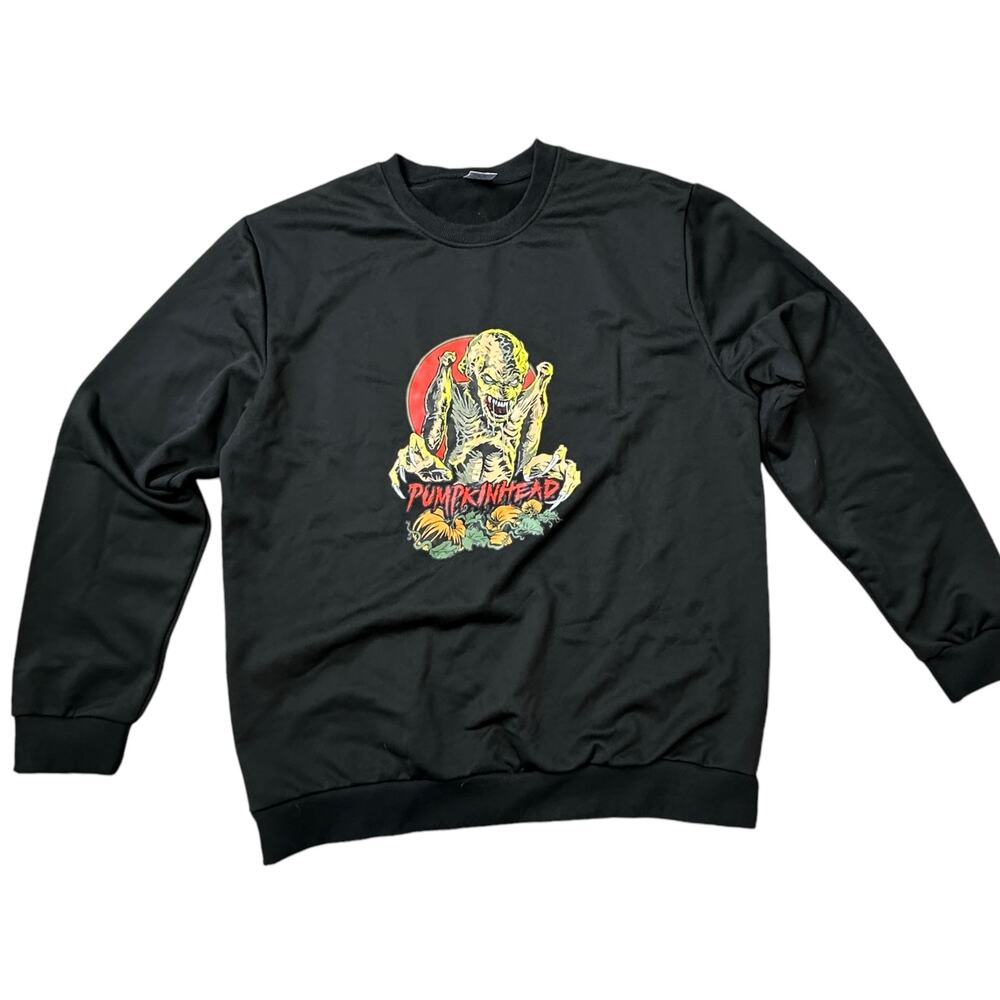 Pumpkin Head 80s Horror Classic Sweatshirt XL Handmade Vinyl Print